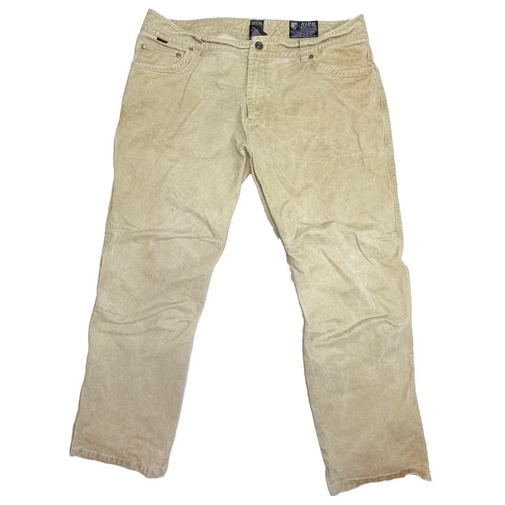 Kuhl Rydr Vintage Patina Dye Pants Men's 38x30 Khaki Hiking Outdoor Work